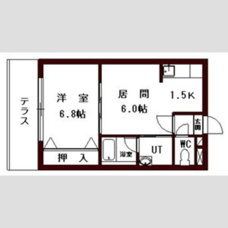 カーサ菊水(1DK/1階)の間取り写真