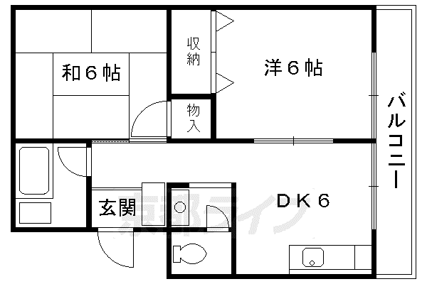 伴コーポラス(2DK/1階)の間取り写真