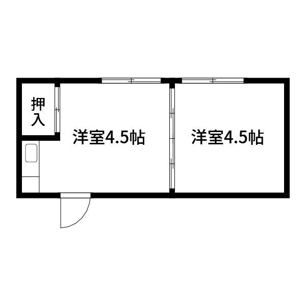 共和荘(1DK/2階)の間取り写真