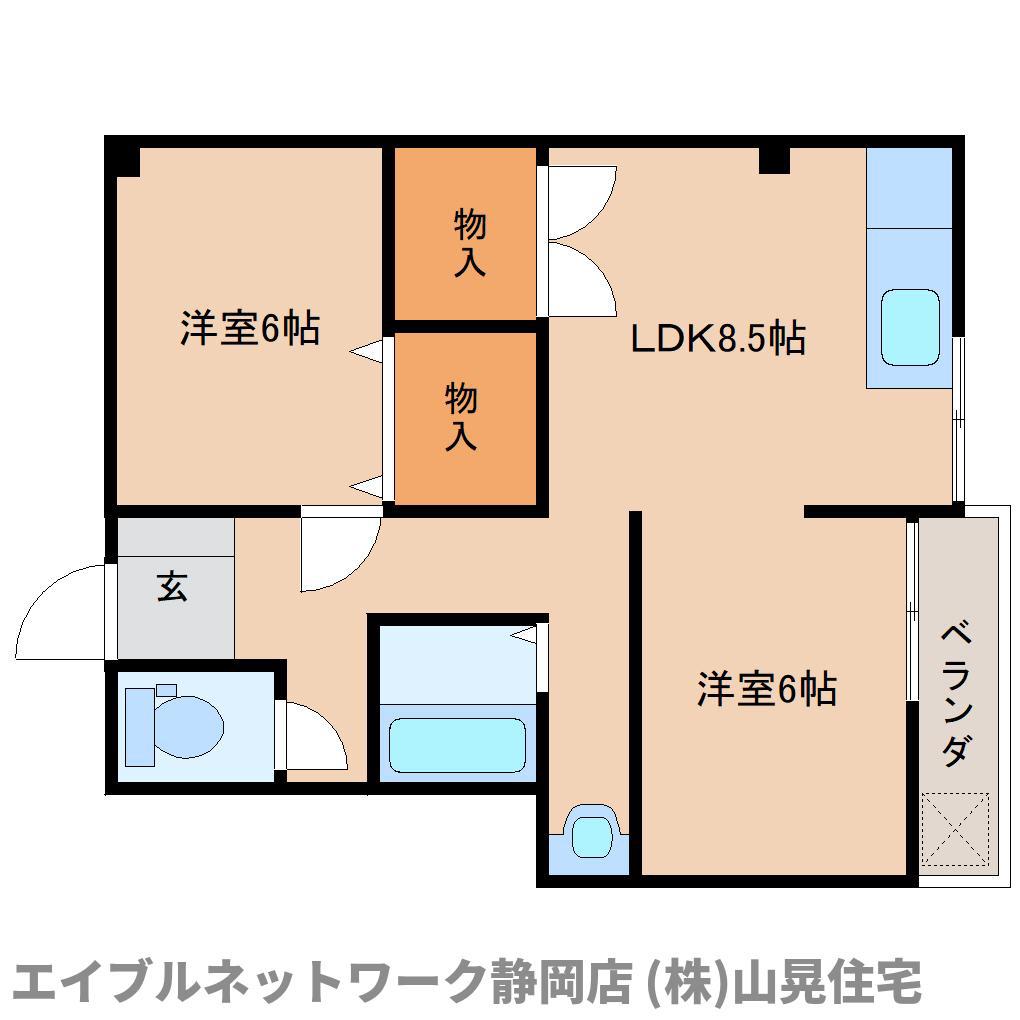 ラポールAS(2LDK/1階)の間取り写真