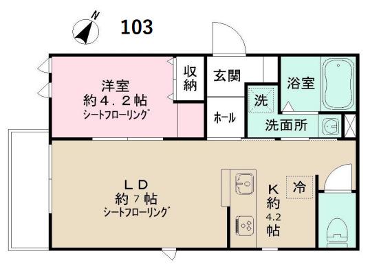 NIDO LARGOII(1LDK/1階)の間取り写真