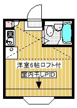 ベルメゾン東久保(ワンルーム/2階)の間取り写真