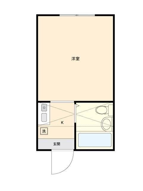 シャトー河辺(ワンルーム/2階)の間取り写真