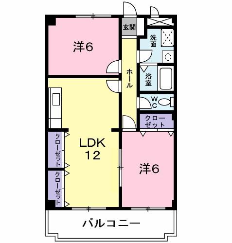 メーゾントリイ(2LDK/3階)の間取り写真