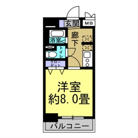 テルミオ常滑(1K/7階)の間取り写真