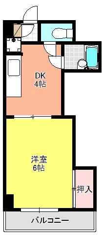 ウィステリア(1DK/3階)の間取り写真