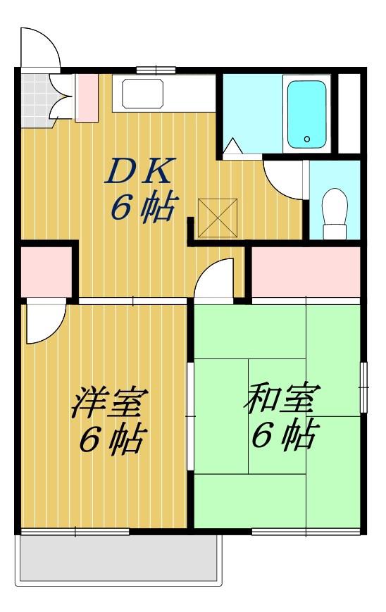 サニーフラット(2DK/1階)の間取り写真