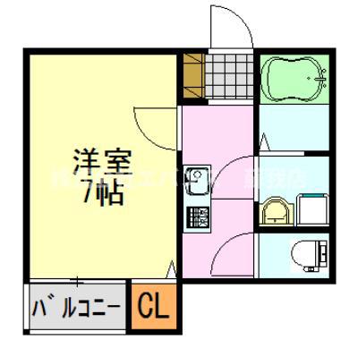 フェリス浜野町(1K/1階)の間取り写真