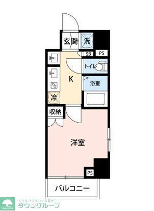 マイナビSTAYフレックス高津(1K/2階)の間取り写真