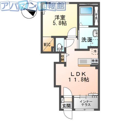 プラム ソラーレ(1LDK/1階)の間取り写真