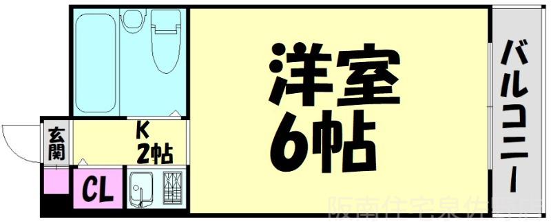 インペリアル関西エアポートA棟B棟C棟(1K/7階)の間取り写真
