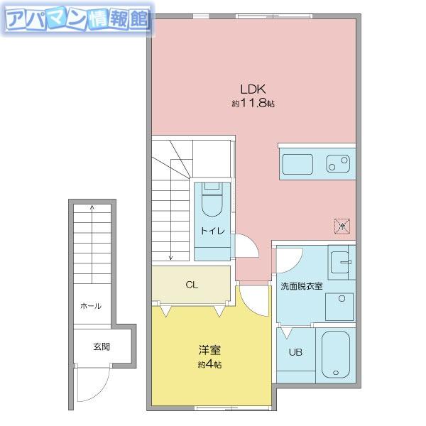 MAISON DE RICHときめき西(1LDK/2階)の間取り写真