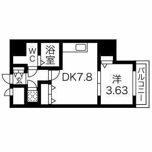 大阪プレステージアコモデーション(1DK/9階)の間取り写真
