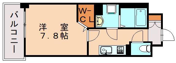 サンフェリーチェ・S(1K/4階)の間取り写真