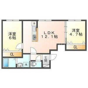 LOUANGE M76(2LDK/2階)の間取り写真