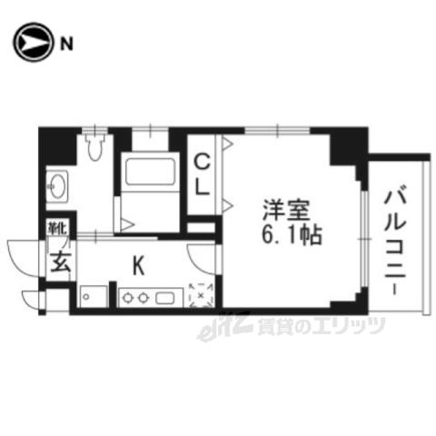 エステムプラザ京都ステーションレジデンシ(1K/4階)の間取り写真