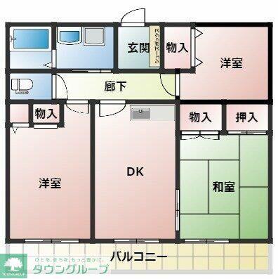 ヴィラトルナーレ(3DK/4階)の間取り写真