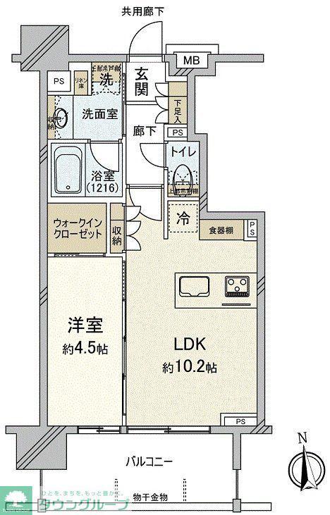 サンクレイドル川口(1LDK/10階)の間取り写真