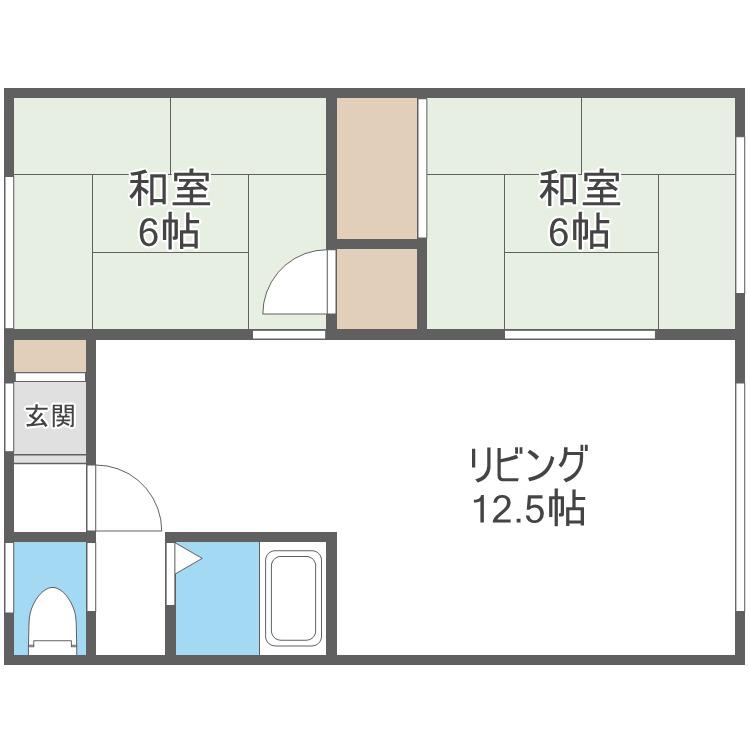 コーポ杉(2LDK/1階)の間取り写真