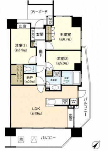 パークホームズ西原(3LDK/8階)の間取り写真