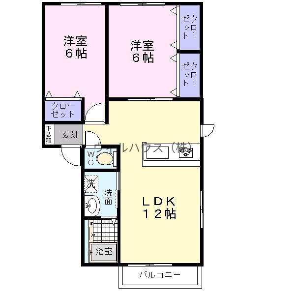 ボンヌシャンス(2LDK/2階)の間取り写真