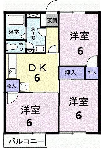 スカイタウン(3DK/1階)の間取り写真