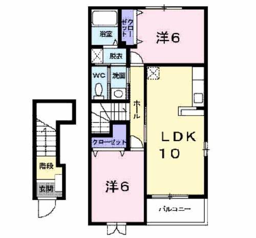 アンジュ(2LDK/2階)の間取り写真