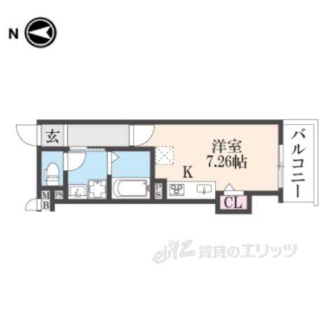 THE CITY 京都東寺(ワンルーム/2階)の間取り写真