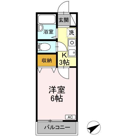セジュール町田(1K/1階)の間取り写真
