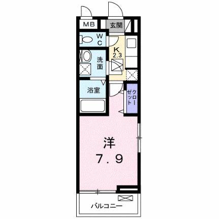 NR21 VI(1DK/1階)の間取り写真
