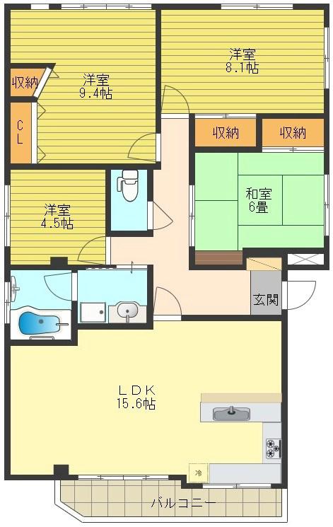 ノート27ビル(4LDK/2階)の間取り写真