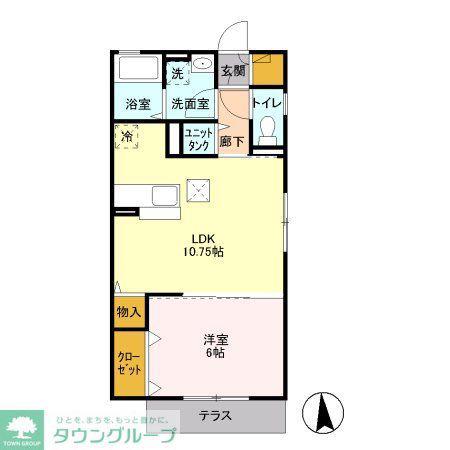 ディアベルジュ(1LDK/1階)の間取り写真