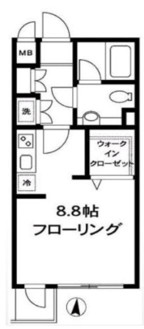 ルート四谷三丁目(ワンルーム/3階)の間取り写真