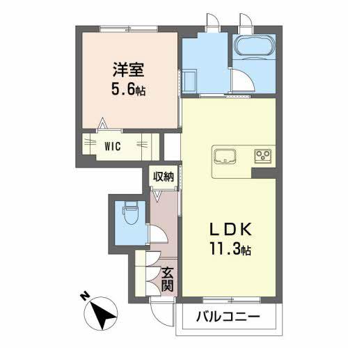 シャーメゾン レフィアント(1LDK/1階)の間取り写真