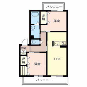ベルフレージュ(2LDK/3階)の間取り写真
