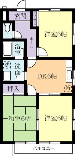 グリーンハイツE(3DK/2階)の間取り写真