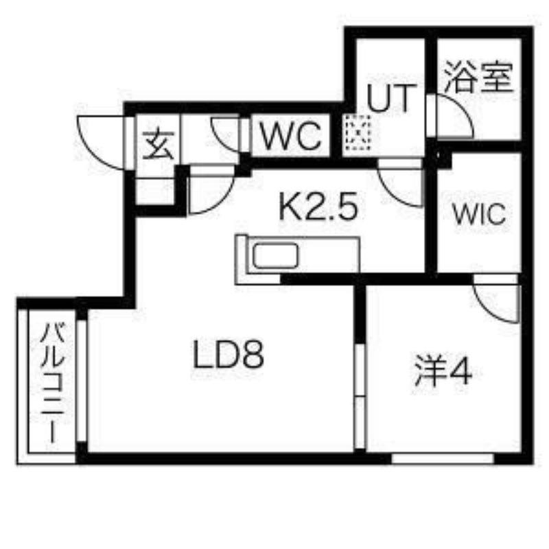 フェリシアコート(1LDK/2階)の間取り写真