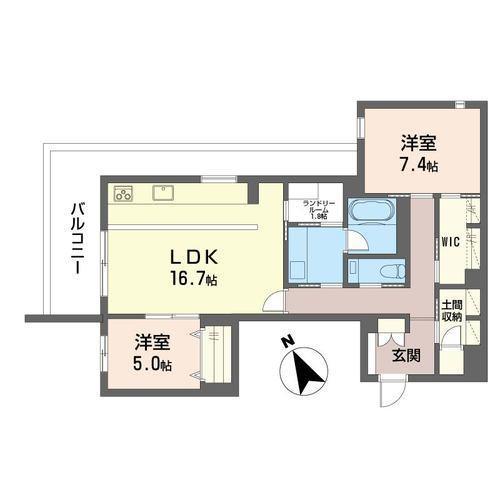 PRIME STAGE VII(2SLDK/3階)の間取り写真