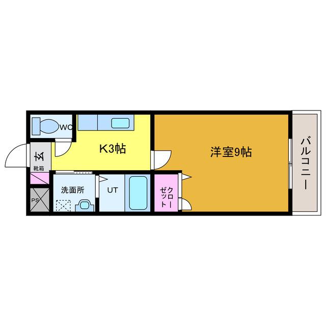プルミエール・21(1K/2階)の間取り写真