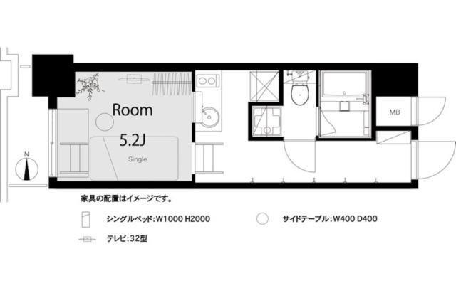 パレドール文京メトロプラザ I(ワンルーム/4階)の間取り写真