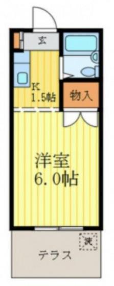 ライフワン美の里TWO(ワンルーム/1階)の間取り写真