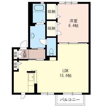 グランメールB(1LDK/1階)の間取り写真