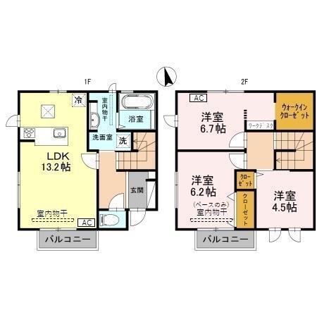 エスティーム(3LDK/1階)の間取り写真