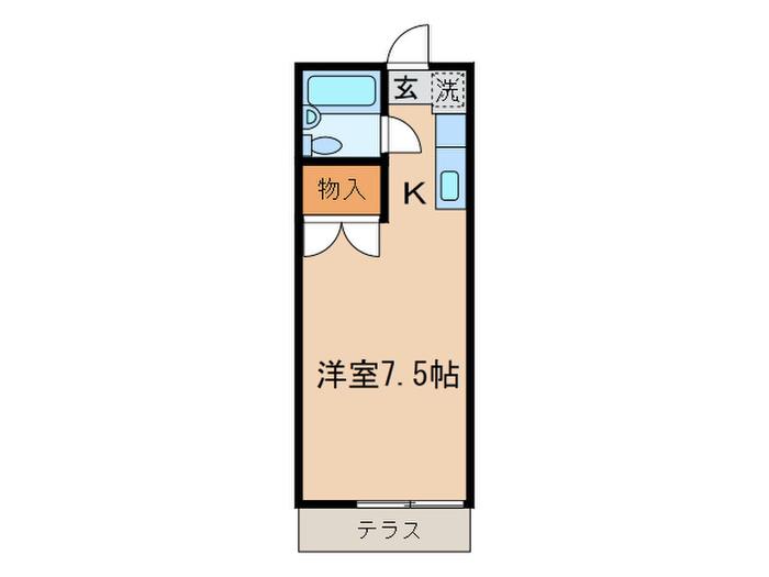 スカイハイツ(1K/1階)の間取り写真