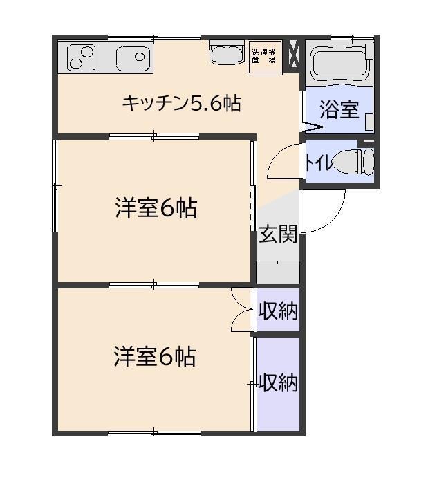 コーポ一二三(2K/1階)の間取り写真