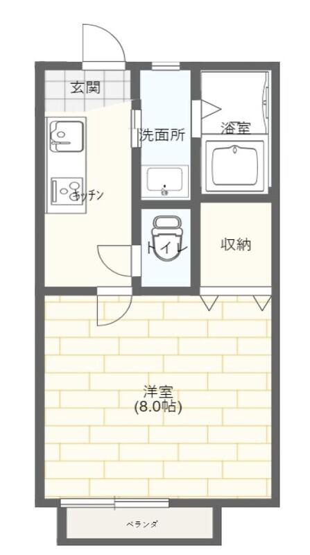 ラベンダーハウス(1K/2階)の間取り写真