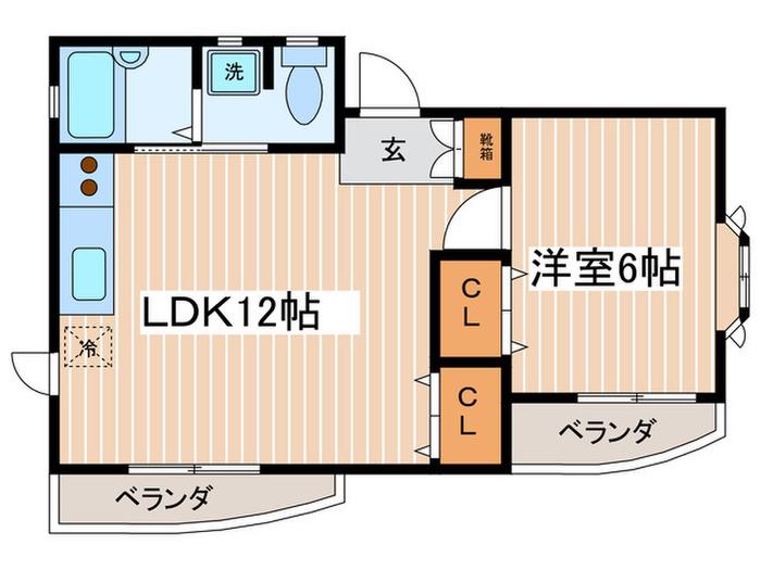 サクラハイツ(1LDK/2階)の間取り写真