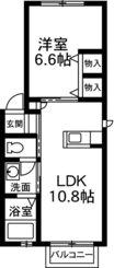 ブライトスクエアE(1LDK/2階)の間取り写真