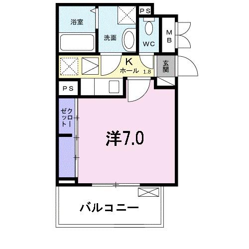 グリーン ピア(1K/1階)の間取り写真