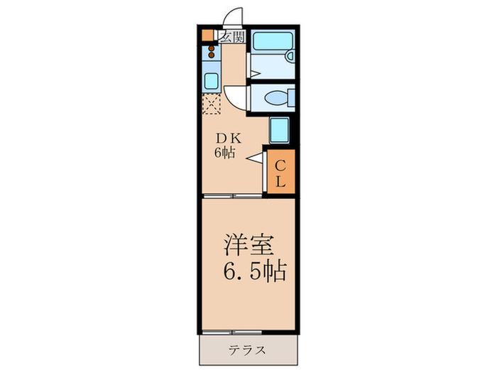 ベルテ中目黒(1DK/1階)の間取り写真